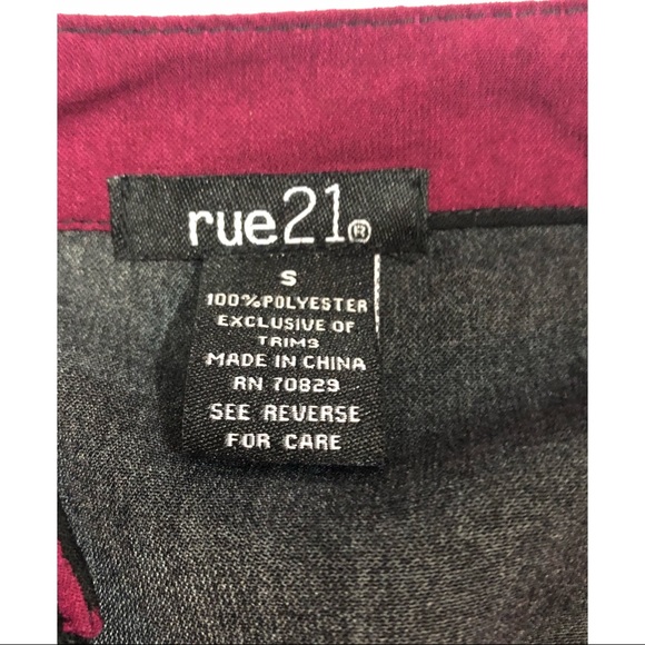 rue21 Burgundy & Black Striped Dress Size S - Picture 3 of 4